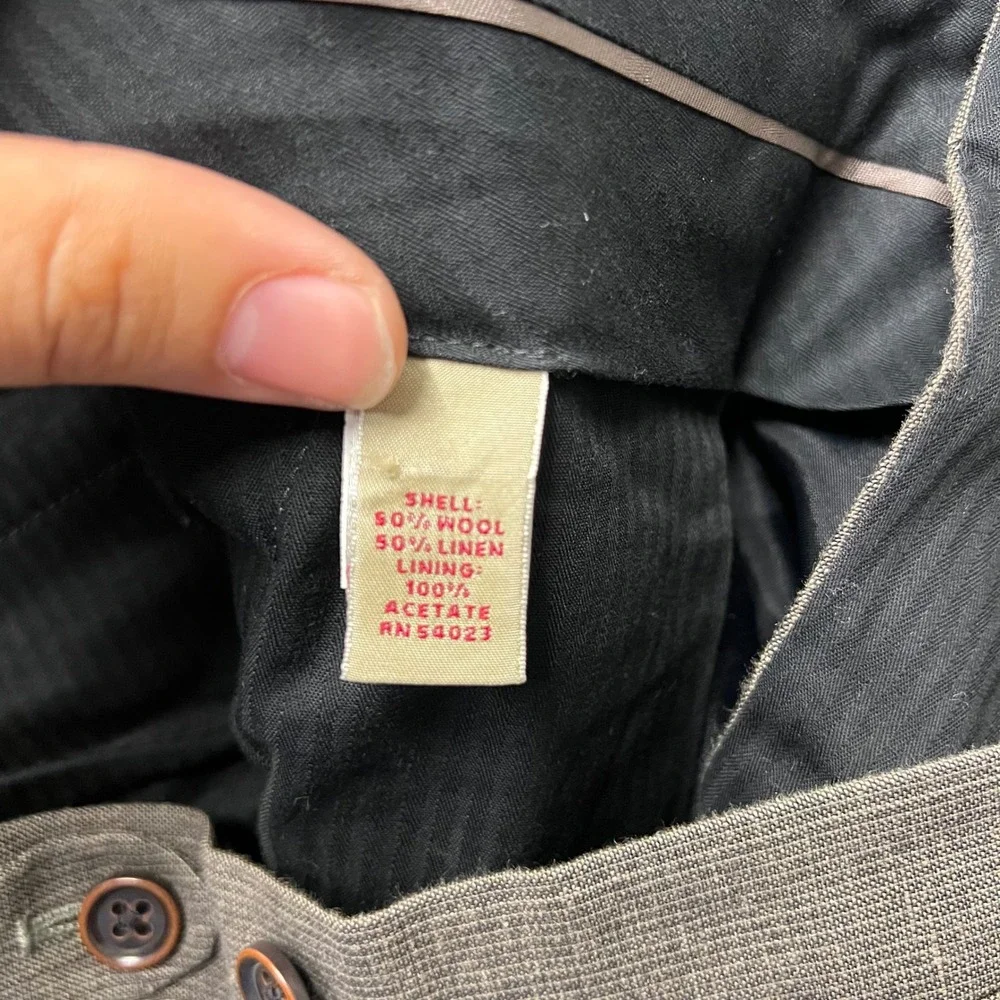 Vintage Banana Republic Heritage Mens Wool Linen Blend Dress Pants Brown 34x30